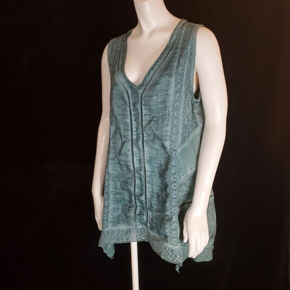 Soft Surroundings Ocean Fade Teal Tunic (PM) - Picture 2 of 6